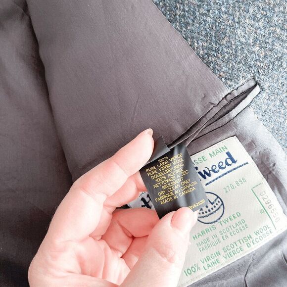 Harris Tweed Men's Single Breasted Wool Sport Coat Suit Jacket Blue Multi 42 Reg - Picture 4 of 10